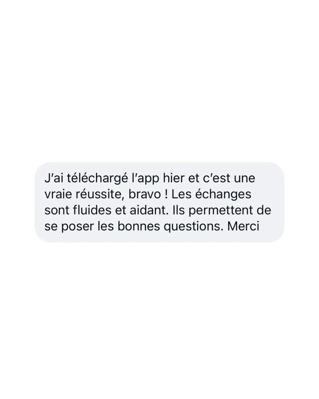 Message reçu d'une utilisatrice de Thérèse